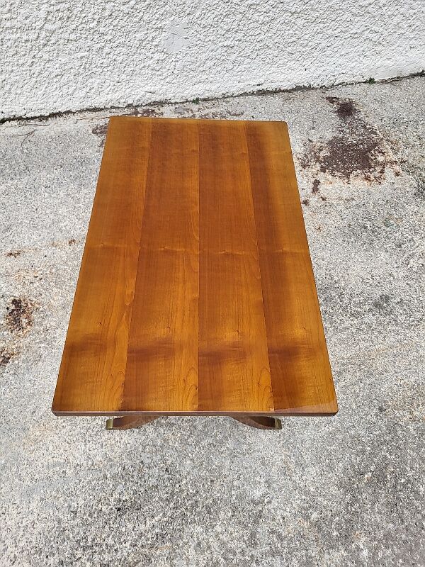 Table basse style bateau en acajou blond
