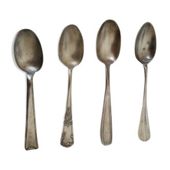Large silver metal spoons
