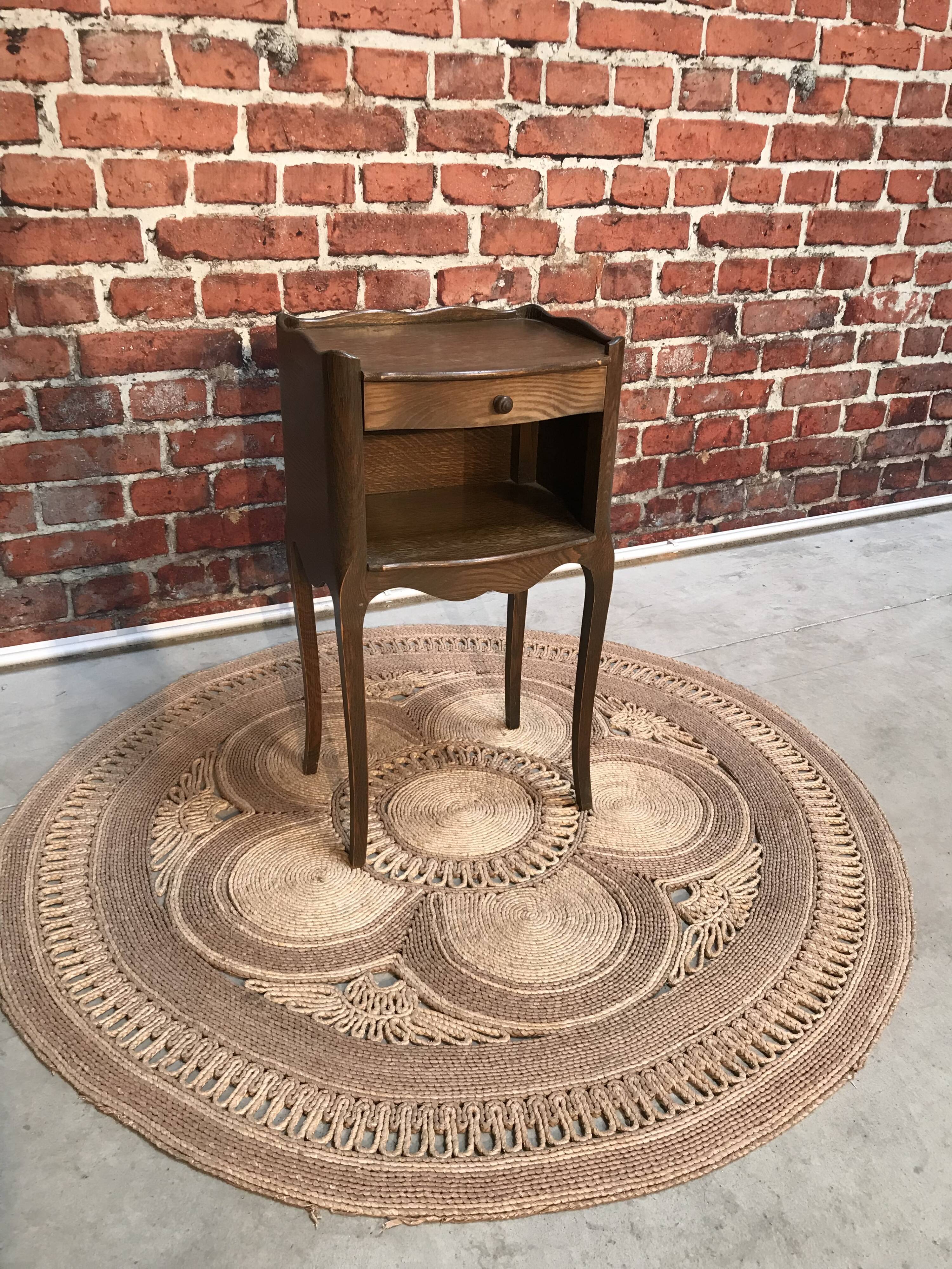 Classic dark wood bedside table