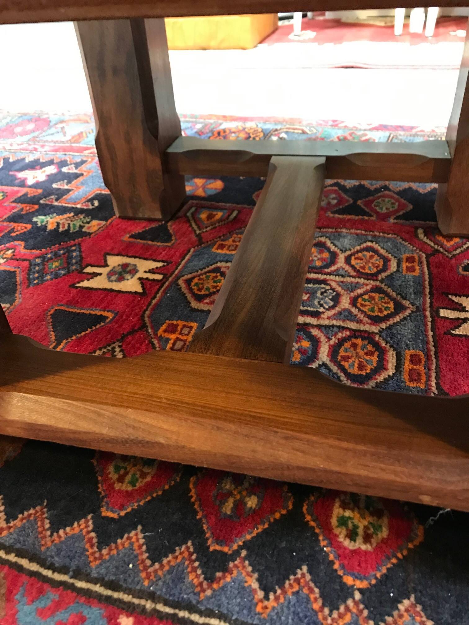 Vintage coffee table in wood and ceramic from the 70s