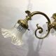3-light chandelier in bronze and glass tulips