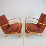1950s Jindrich Halabala Set of Two Armchairs, Czechoslovakia