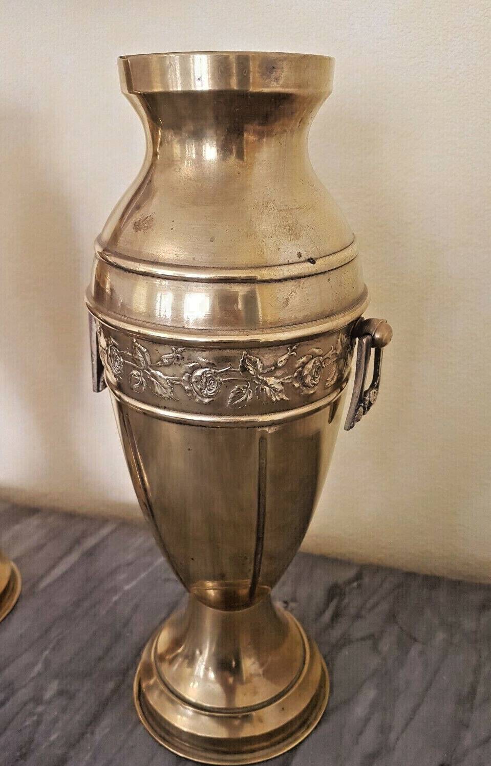 Pair of large art deco bronze vases - 33 cm - circa 1925