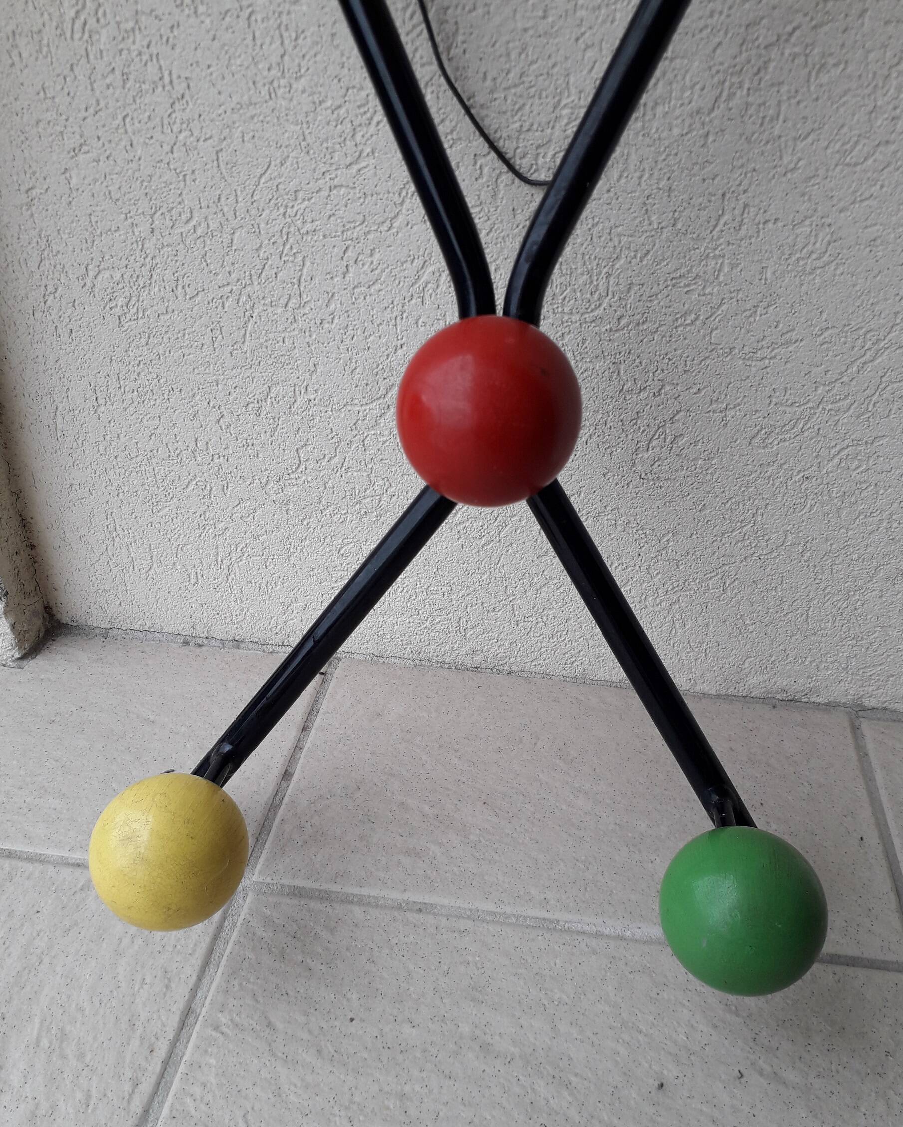 Metal and wood coat rack