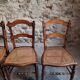 Set of 4 antique dining chairs with caned seats, beech, France, circa 1900–1920.