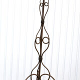 Vintage wrought iron lamp foot, volutes tripod floor lamp