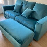 Sofa bed 3 places turquoise