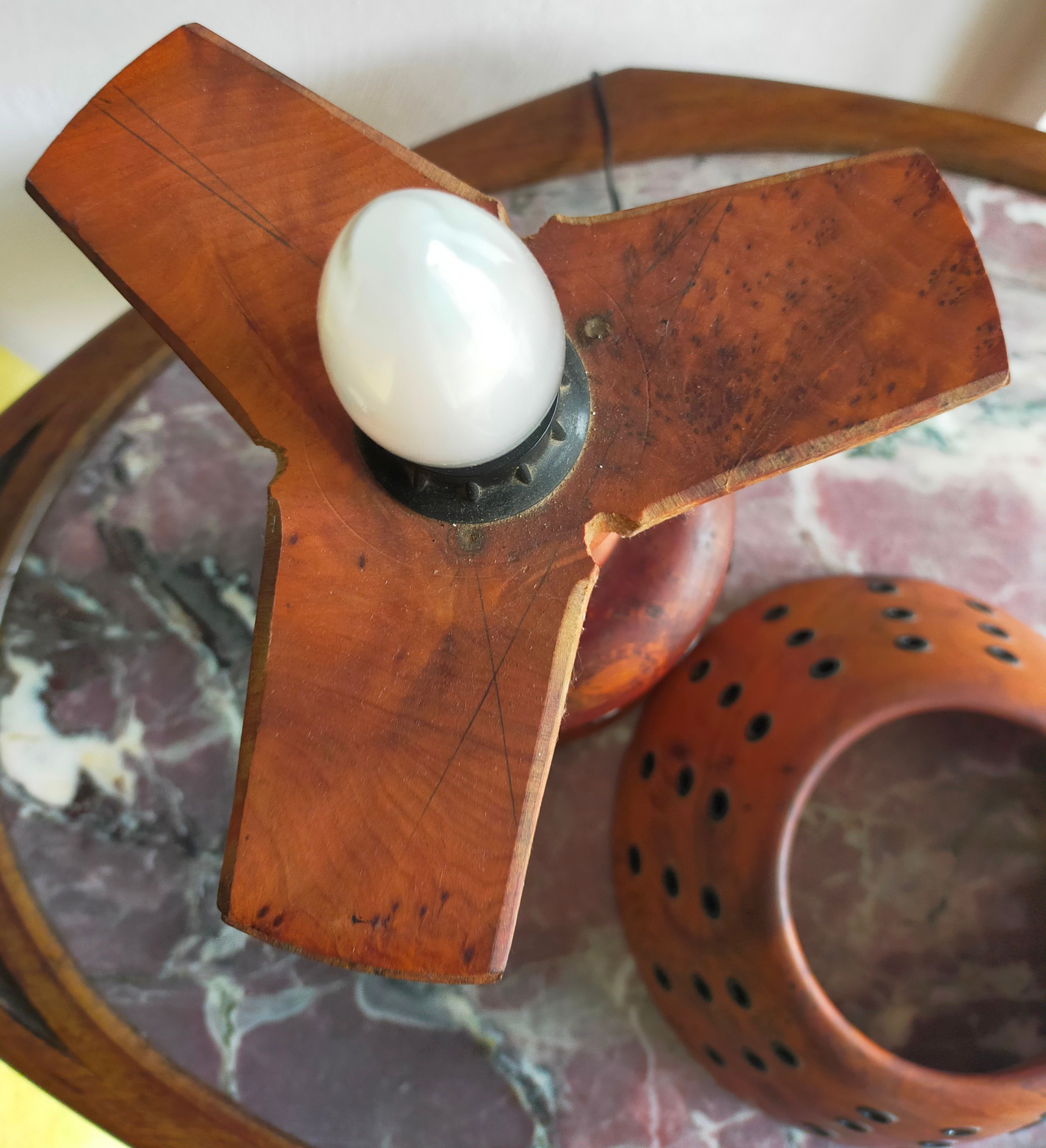 Olive wood lamp