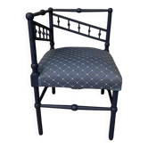 Antique corner armchair, midnight blue