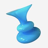 Small Space Age Design vase in blue molded glass