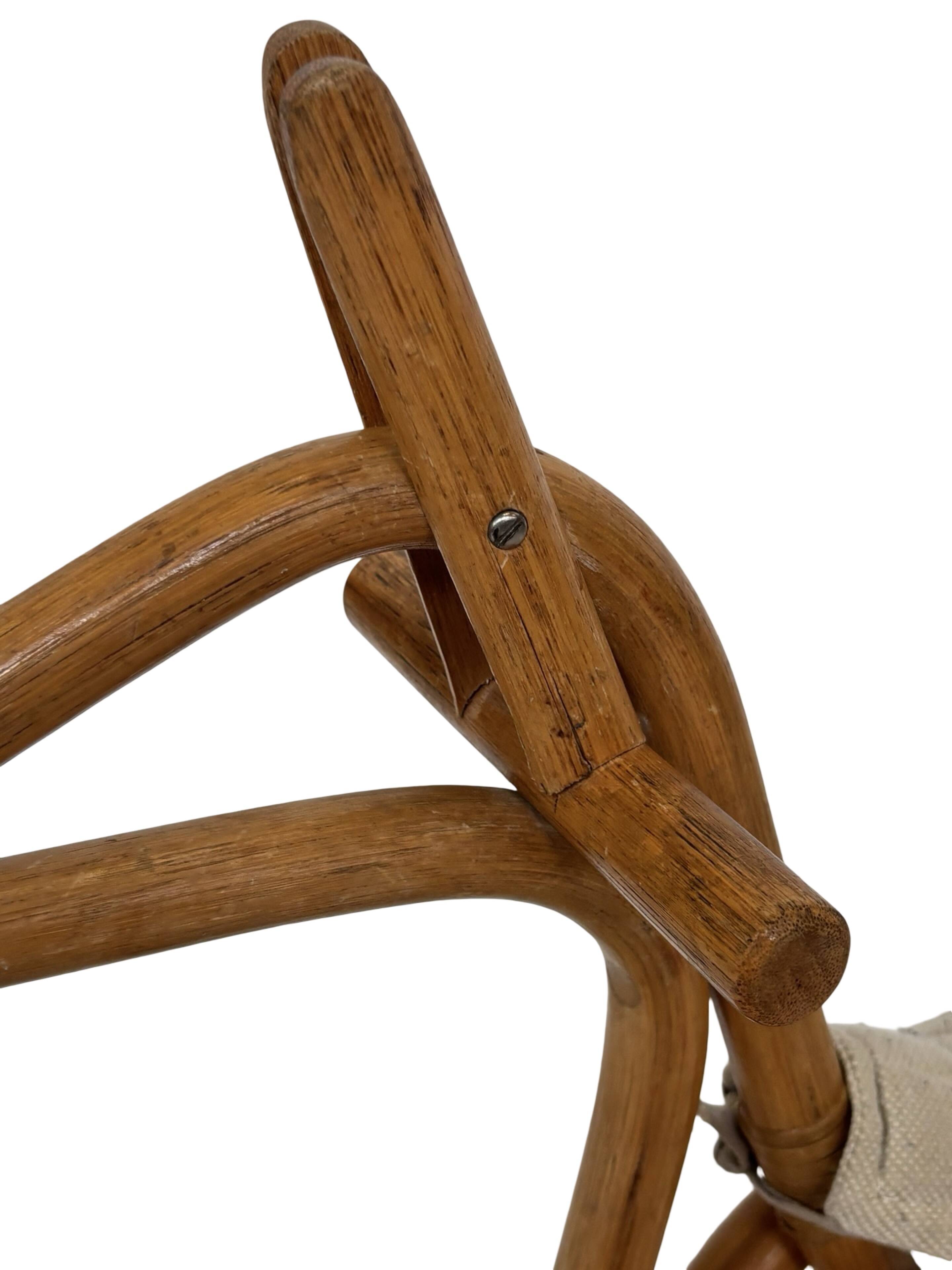 Vintage rattan rocking horse for a 1960s nursery design