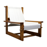 Italian brutalist pine sling chair