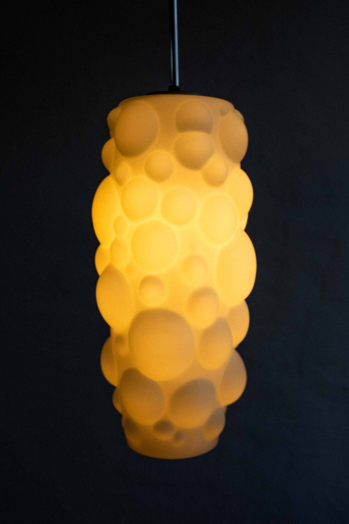 Vintage Czech Hanging Lamp by Osvětlovací Sklo, 1970s