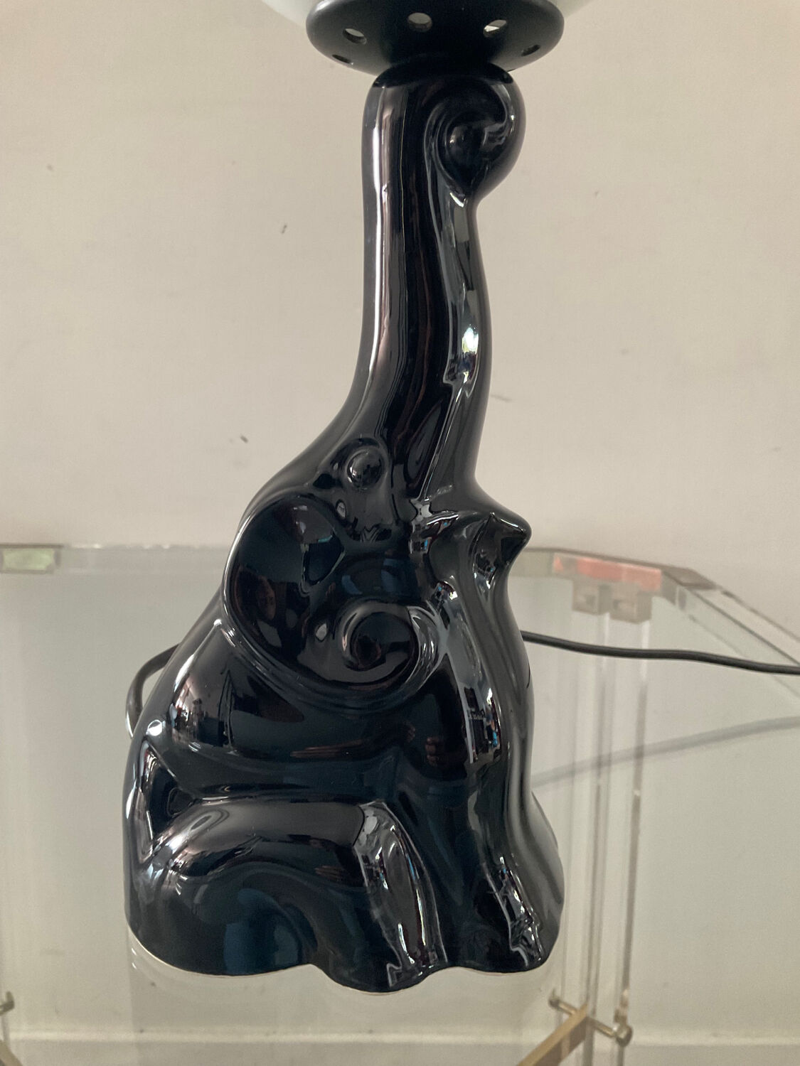 Vintage ceramic elephant lamp from the 70s