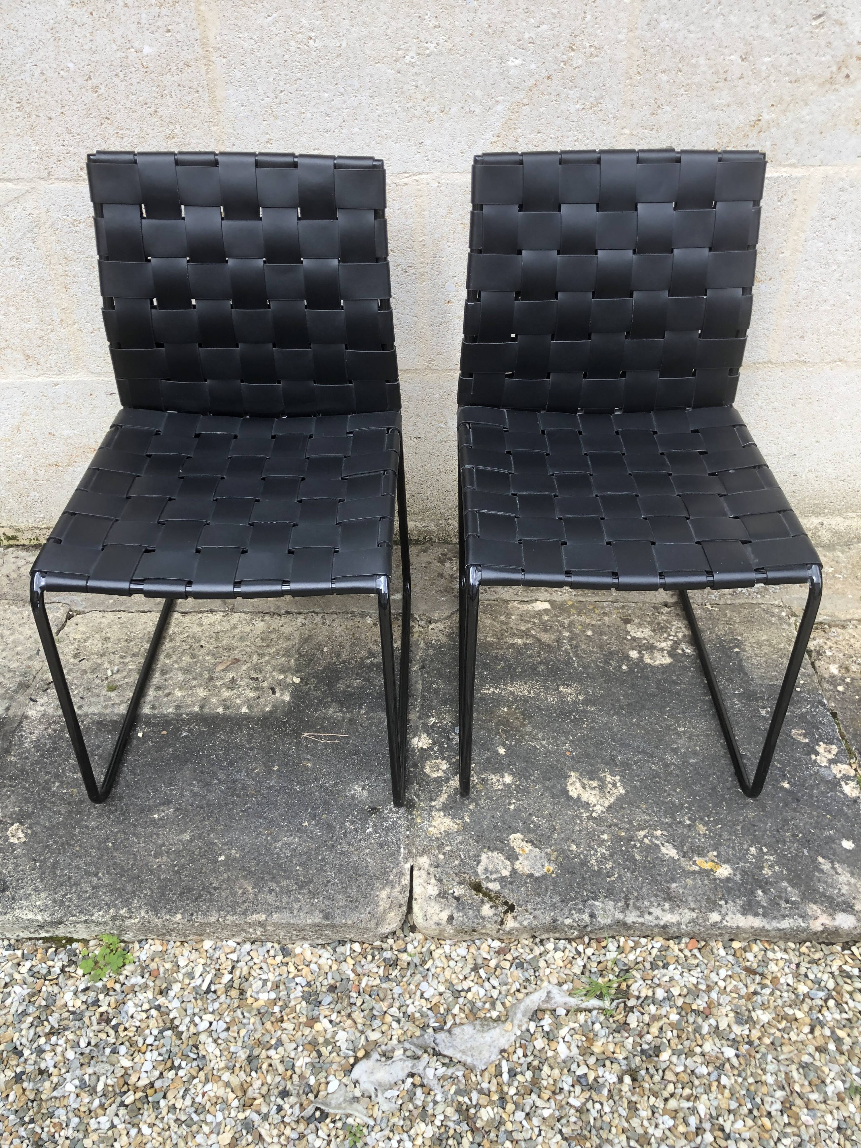 Pair of designer black chairs