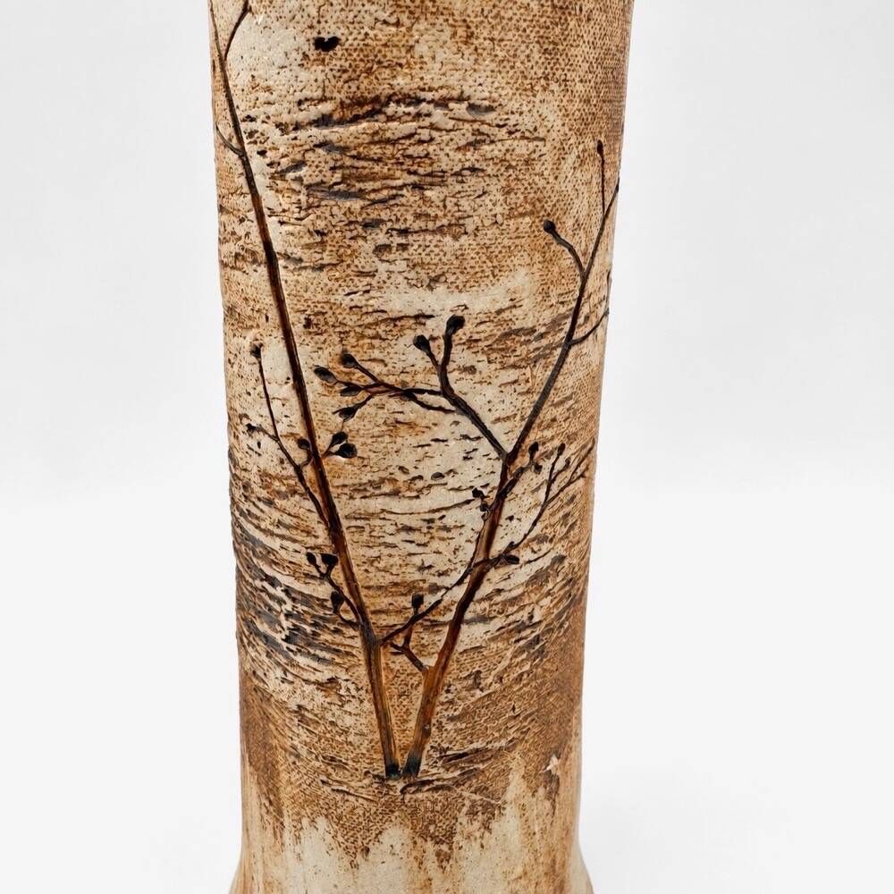 Asymmetrical soliflore in stoneware by Derek Rowe Underground Pottery Australia.