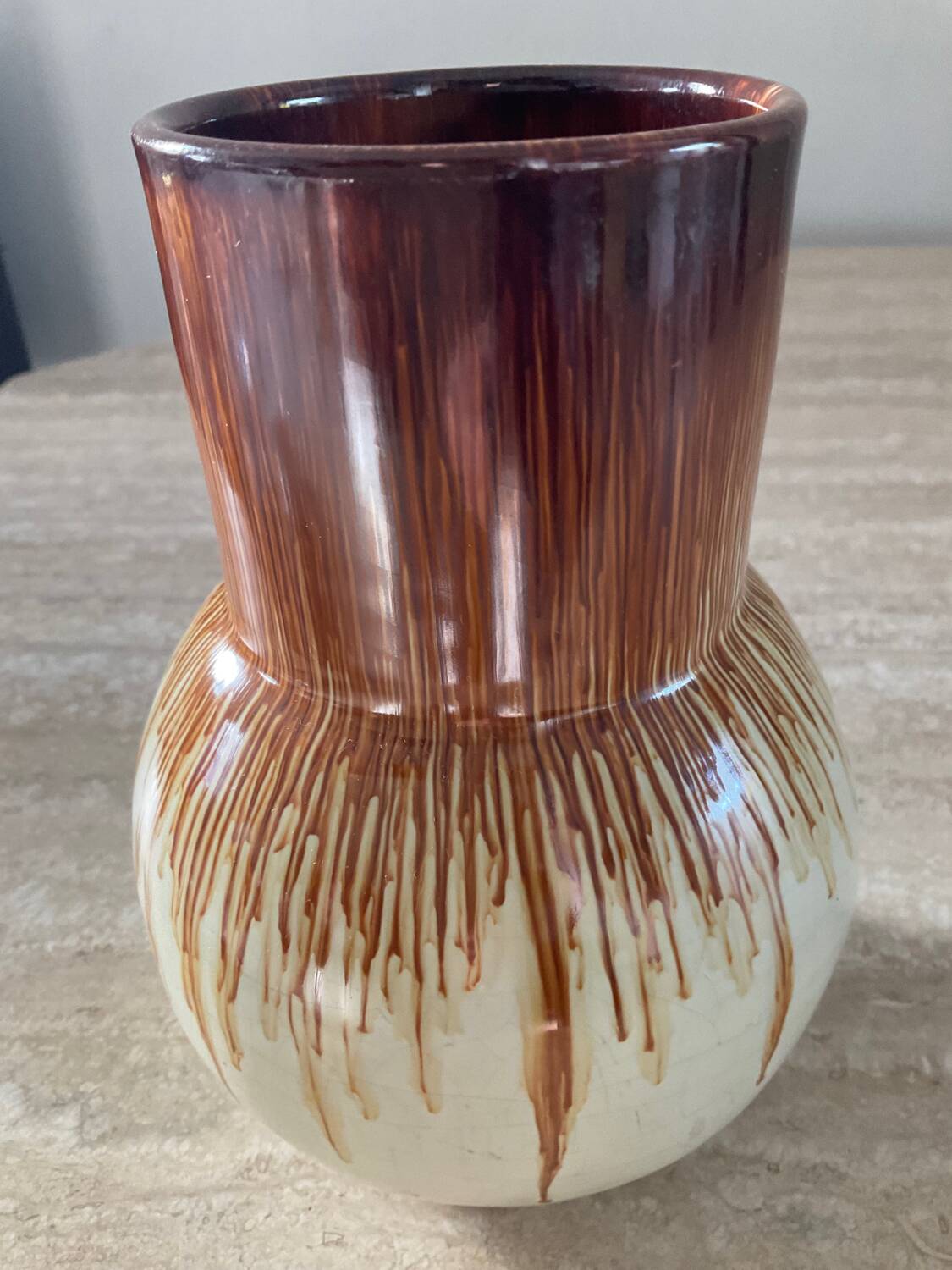 Vintage glazed terracotta vase