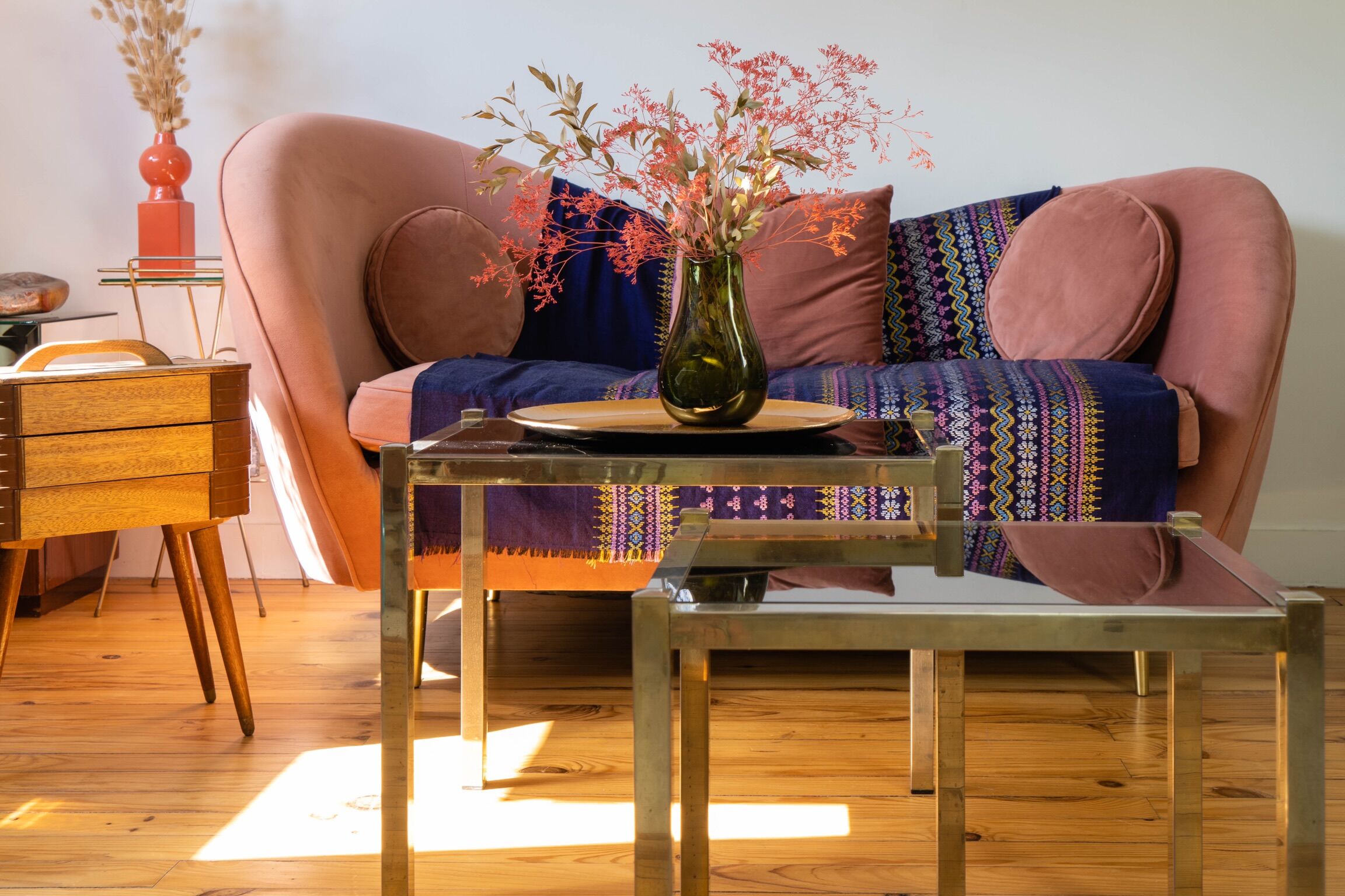 Brass nesting coffee tables