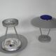 A pair of vintage 1980s wall lights | Metal and glass | Original retro ligh