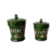 Spice pots enamelled floral decoration