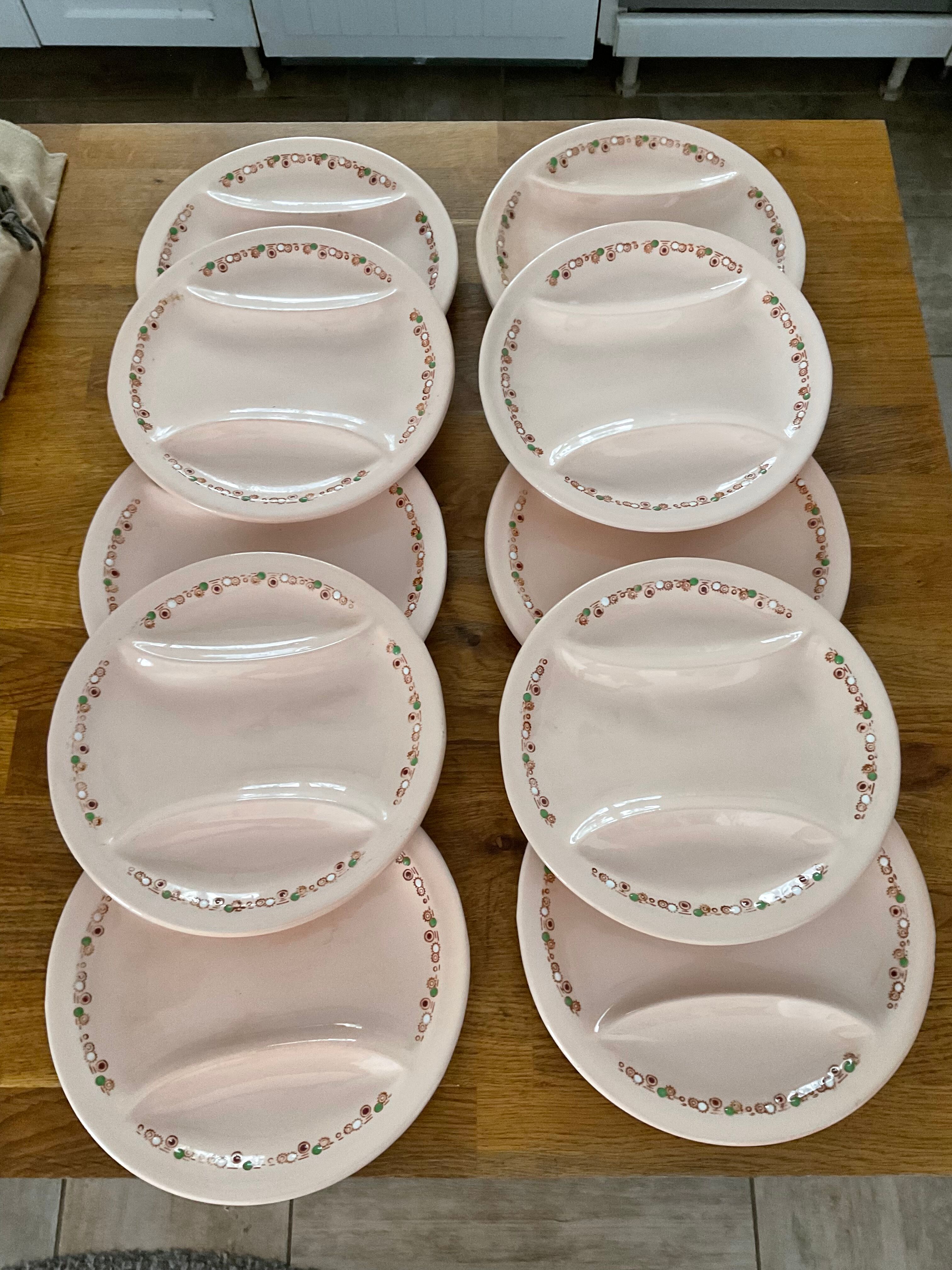 10 vintage asparagus plates Longwy Betty