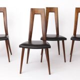 Set of 4 Vintage German Dining Chairs, 1960s, Ernst Martin Dettinger, Veil