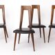 Set of 4 Vintage German Dining Chairs, 1960s, Ernst Martin Dettinger, Veil