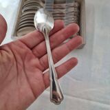 Set of 12 silver-plated coffee or dessert spoons from the E brand