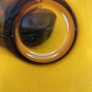 Service of 6 coffee cups and saucers Vereco amber glass design 1970