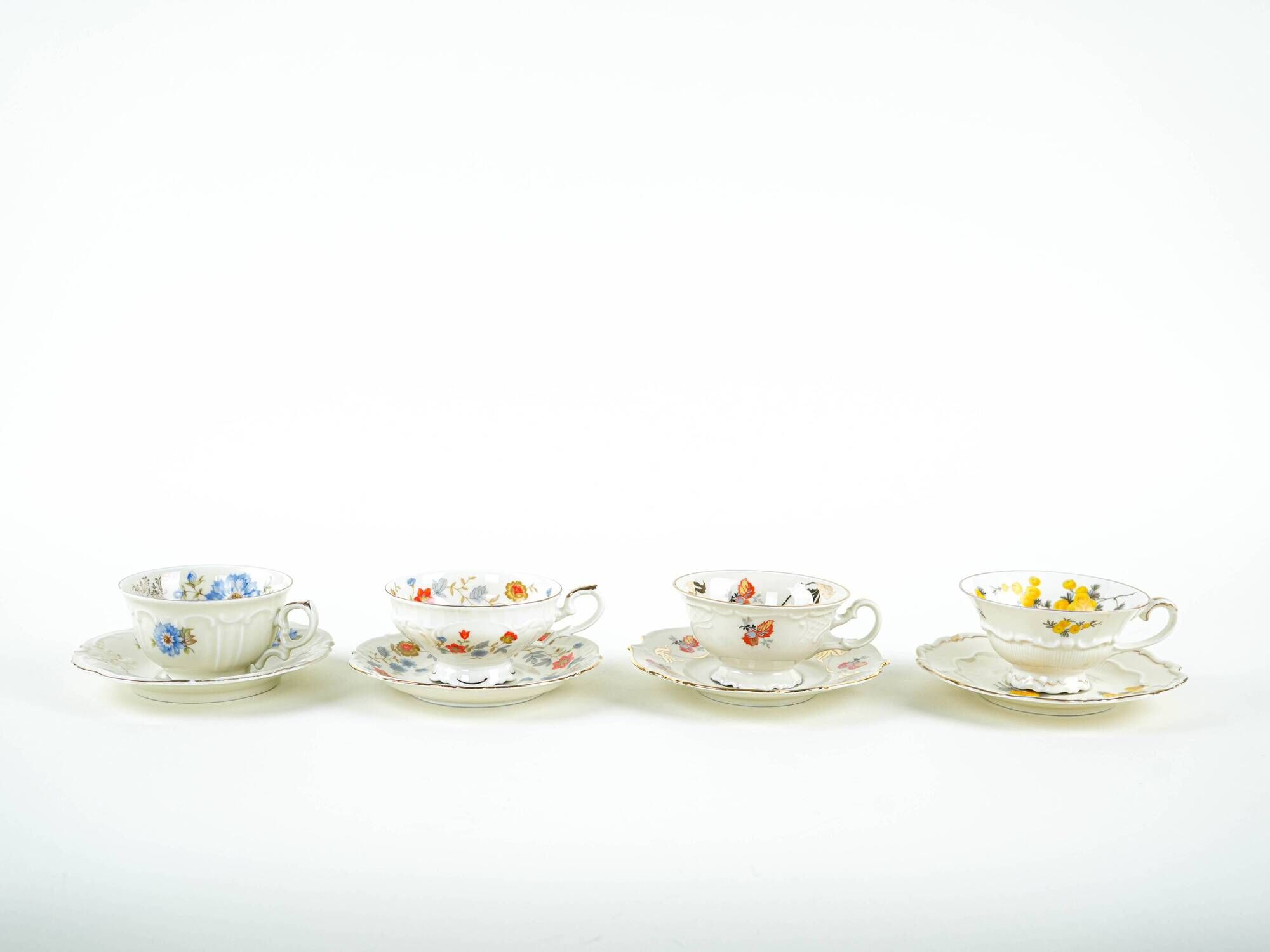Set of porcelain cups, German design, 20th century, made in Germany
