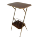Mahogany and gold metal stool in faux-bamboo style.
