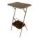 Mahogany and gold metal stool in faux-bamboo style.
