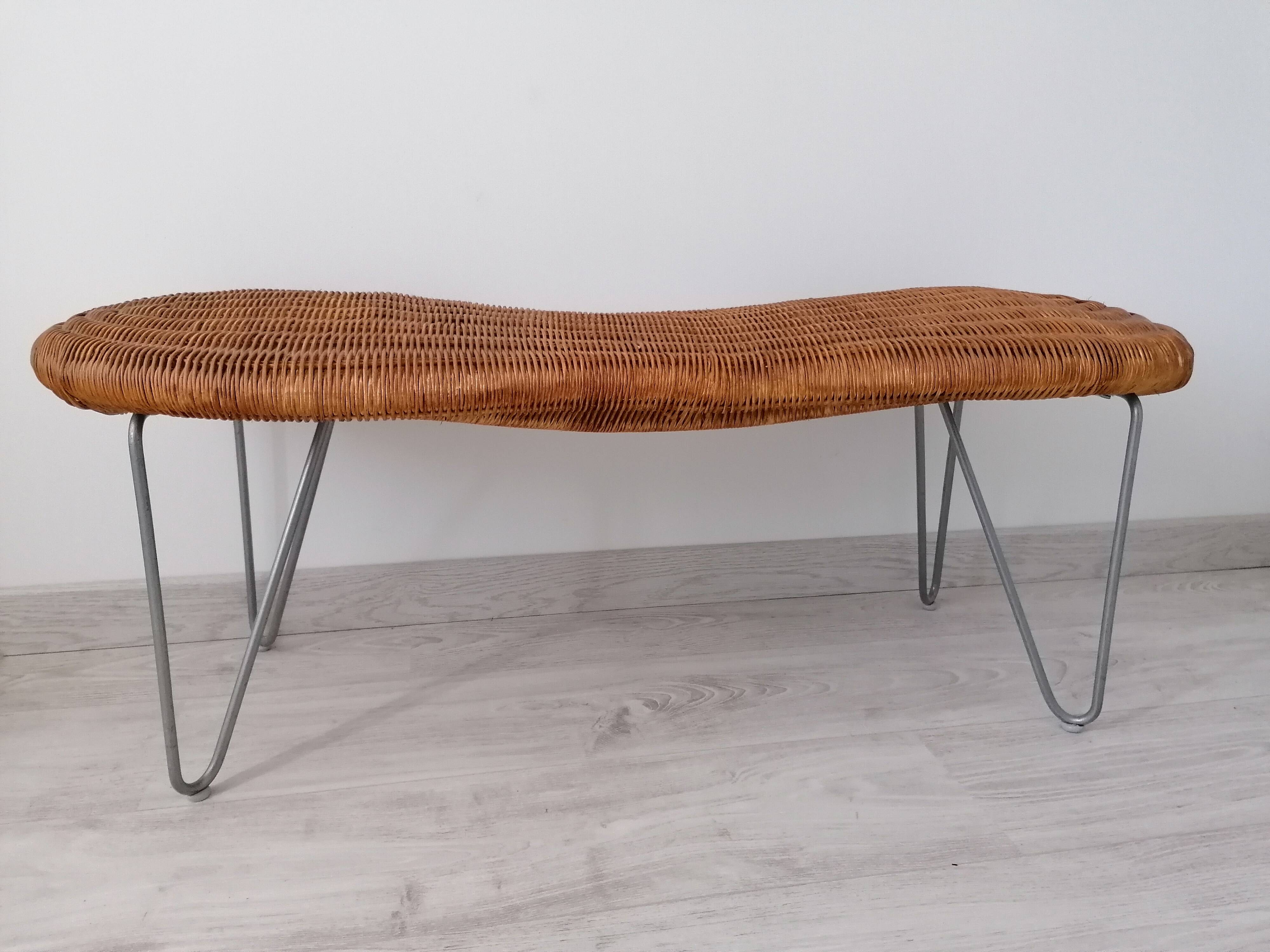 Vintage IKEA Peanut Wicker Bench