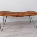 Vintage IKEA Peanut Wicker Bench