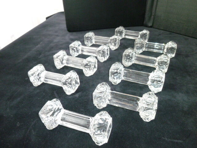Set of 10 crystal knife holders Column shape identical to Baccarat