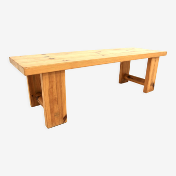 Banc scandinave minimaliste en pin Suède 1970