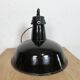 Industrial Black Enamel Factory Lamp with Cast Iron Top, 1950s