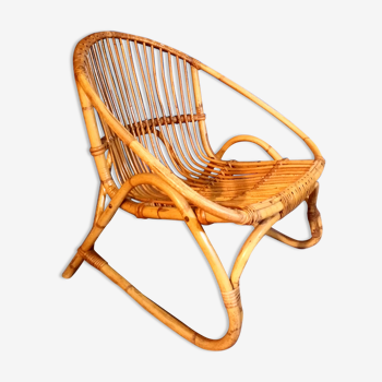 Rattan shell armchair 1960s