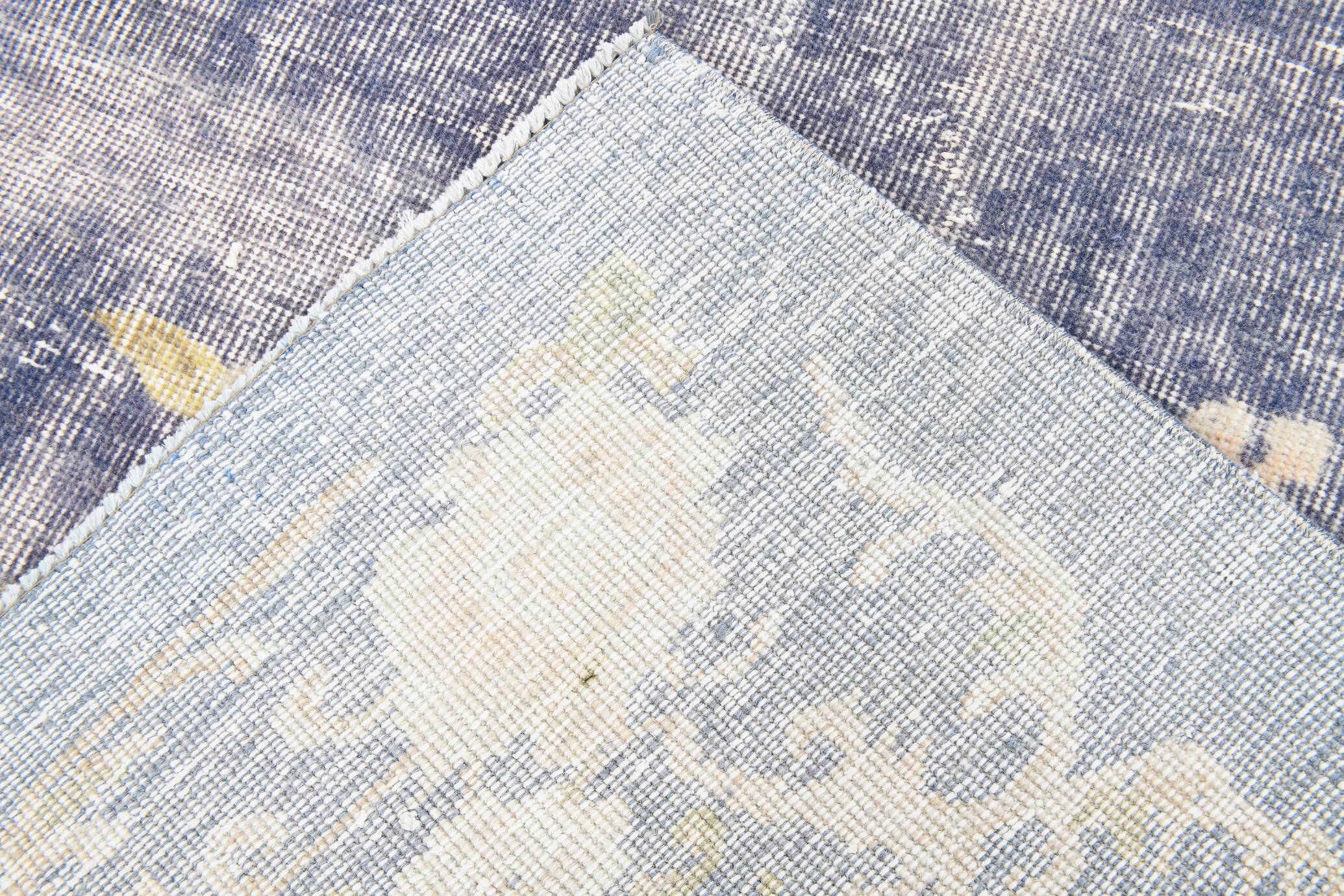 6x8 Faded Blue Oriental Vintage Rug, 194x258Cm