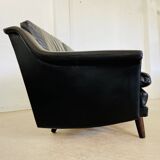 Vintage Danish Mid-Century Georg Thams 3-Seater Sofa in Black Leather, 1960
