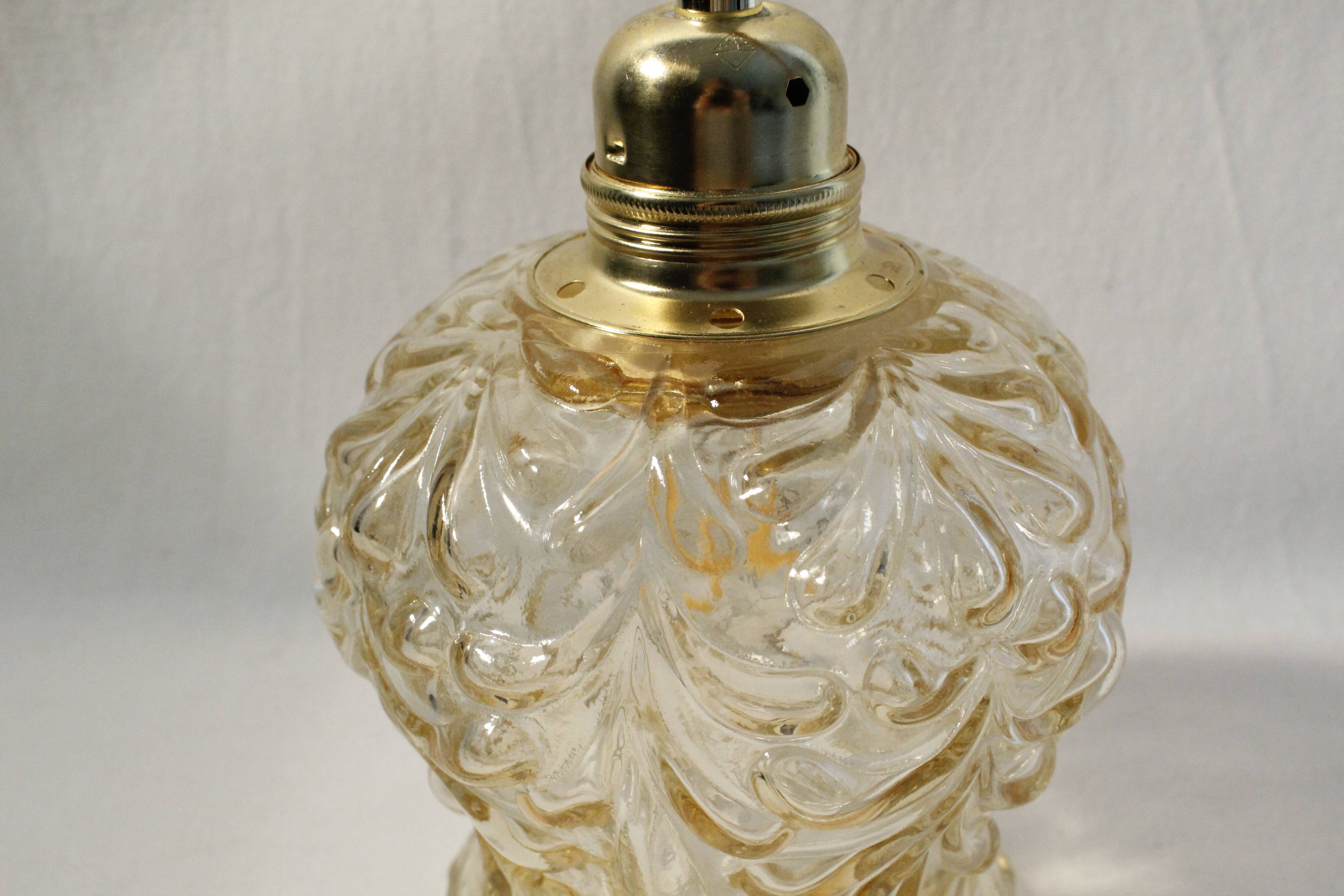 Vintage globe tulip walker amber glass, restored electricity