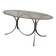 Vintage oval design table in smoked glass and chrome legs