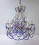 Italian Chandelier with Cobalt Blue Murano Glass Beaded Strings and Crysta