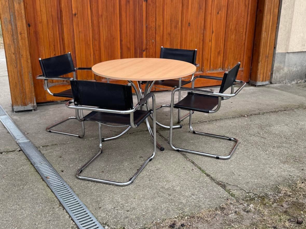 Italian round Effezeta dining table with chairs, 1990s, set of 5