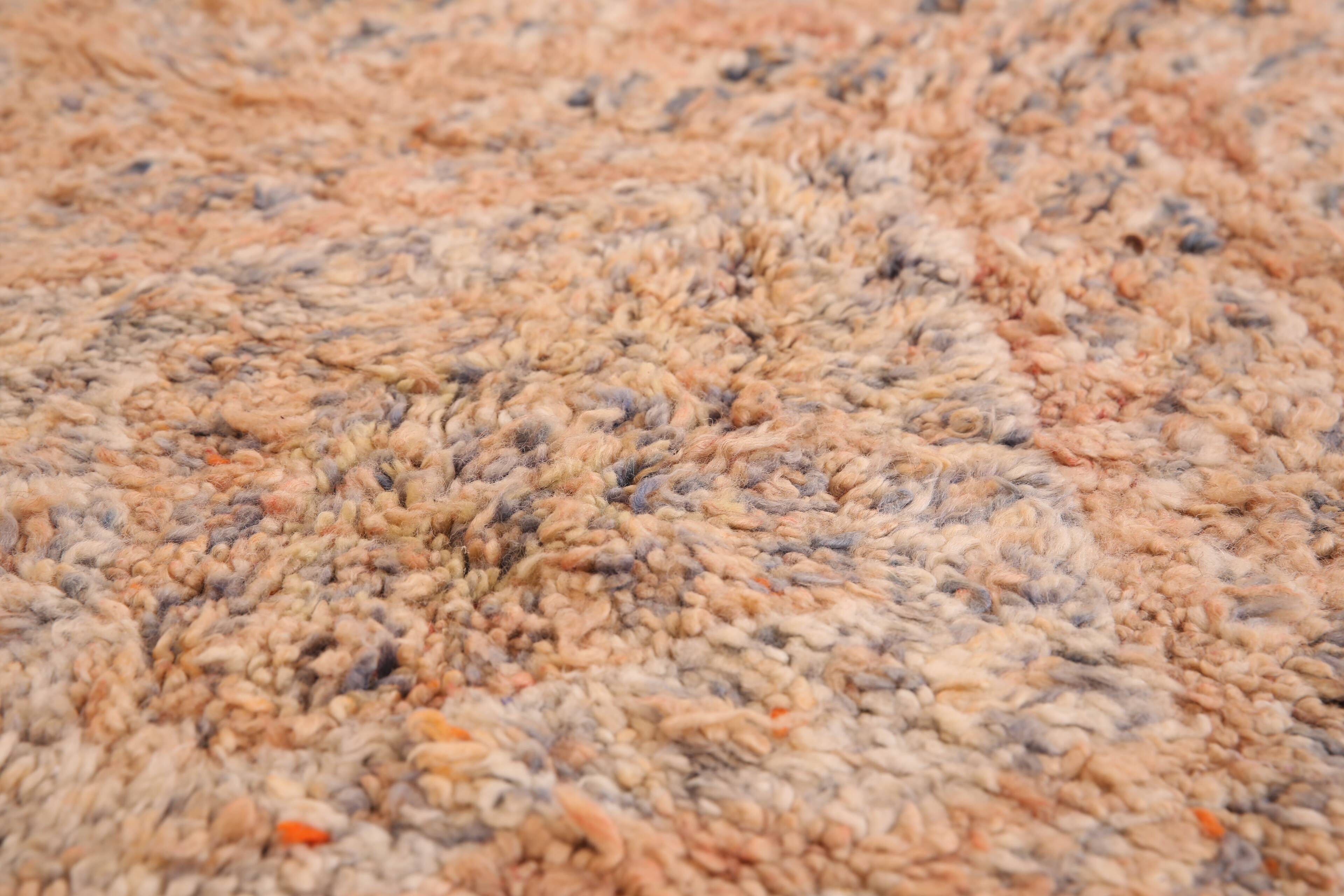 Peach Vintage Moroccan Wool Rug 188 x 317 cm , Berber Rug Handmade, Unique