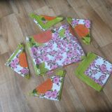Nappe Bassetti et ses 12 serviettes de table années 70