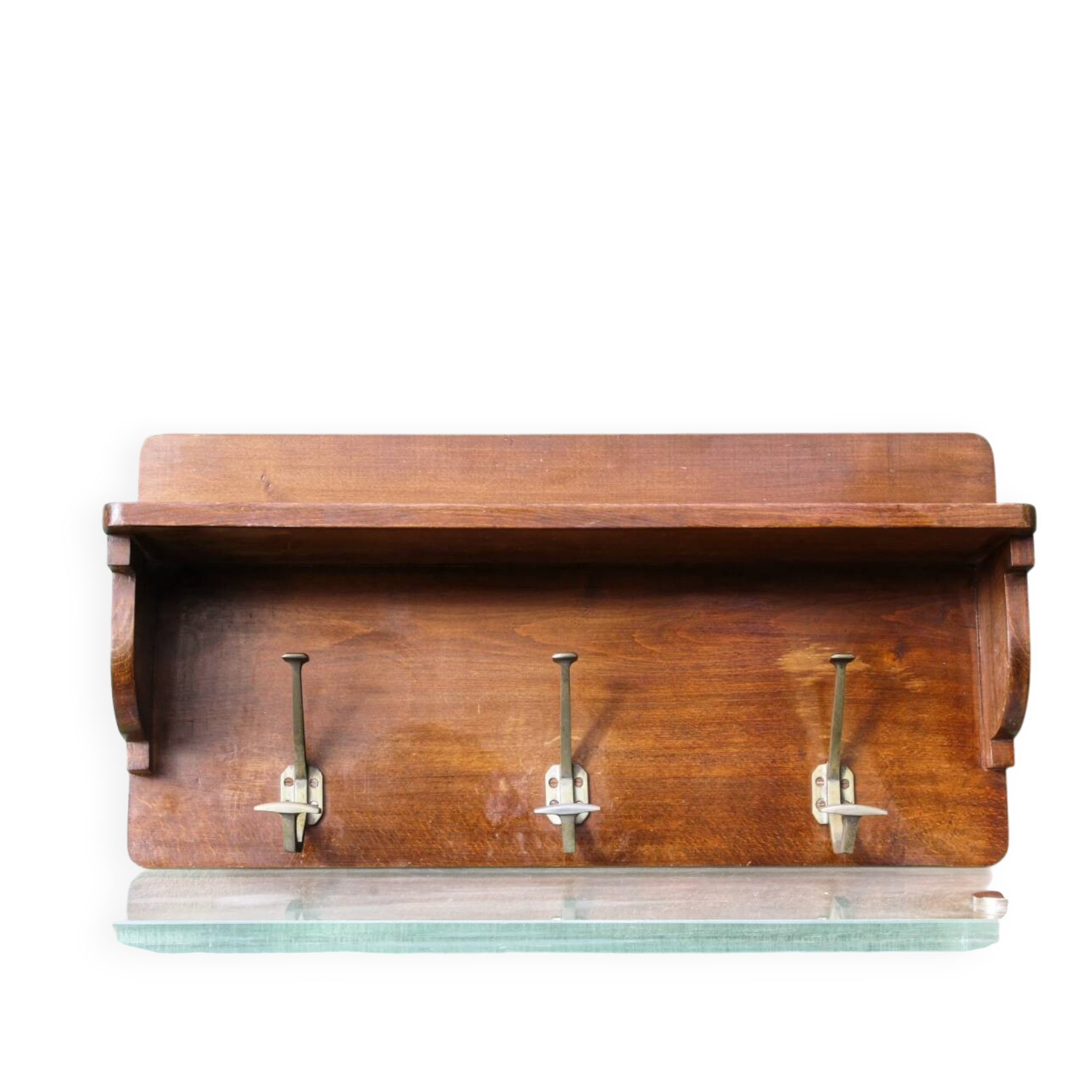 Art Deco wall coat rack, 3 hooks