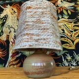 Stoneware lamp with wool shade
