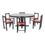 Table and 6 chairs mod. ibisco, 70's/80's