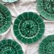 6 Sarreguemines earthenware dessert plates in slipware with vine leaf design